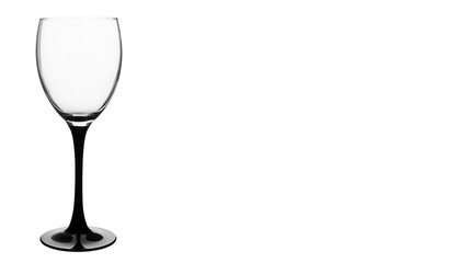 Empty wine glass isolated on white background. copy space, template