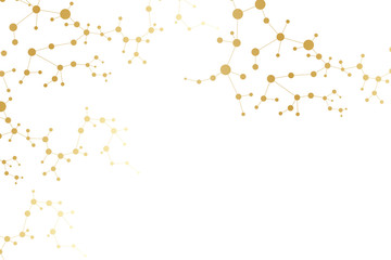 Structure molecule and communication. Dna, atom, neurons. Scientific concept for your design. Connected lines with dots. Medical, technology, chemistry, science background. illustration.