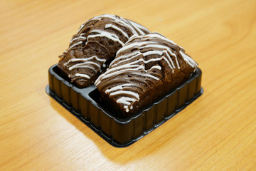 Chocolate Cake on a Wooden Table