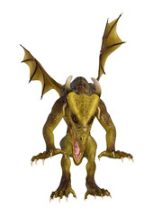 3D Rendering Fantasy Dragon on White