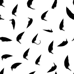 Vector hand drawn black and white seamless pattern in grunge style. Brush stroke, geometric shapes ornament illustration. Good for packaging paper, wallpaper and print design, etc.