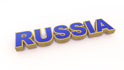 Russia 3d text isolated on white background