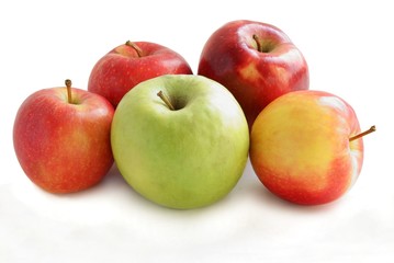 Fototapeta na wymiar multicolor,various tasty apples