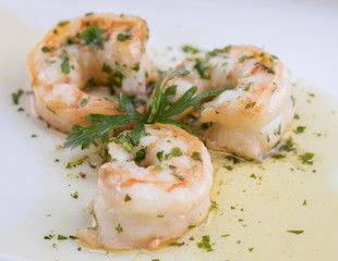 shrimps on white plate