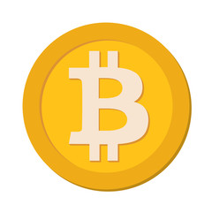 Flat Bitcon isolated vector icon