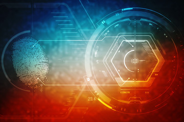 Fingerprint Scanning Technology Concept 2d Illustration