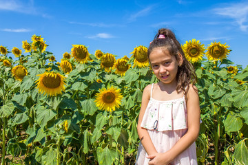 Girl in the sunflower field