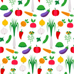 Pattern flat with vegetables