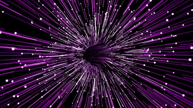 Space lines tunnel, abstract scene of flight in space. seamless loop