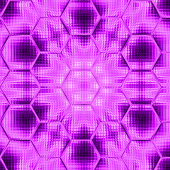 Ultra violet hexagonal mandala gradient background with gauze