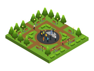 Isometric Political Campaign Composition