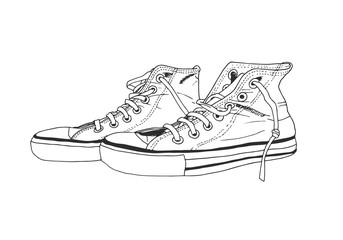 Hand drawn sneakers vector illustration