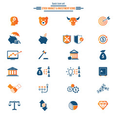 Stock Market Related Vector Icons. Universal icon set for web and mobile.