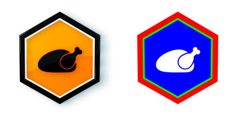 Ikona sześciobok 3D sześciokąt © vempireart