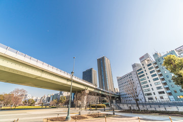 Osaka cityscape - Nakanoshima district - Osaka Japan