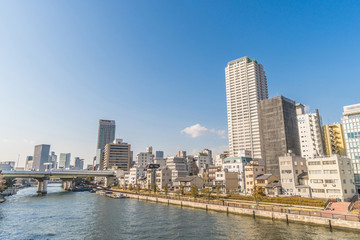 Fototapeta na wymiar Osaka cityscape - Nakanoshima district - Osaka Japan