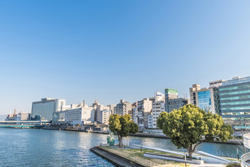 Fototapeta premium Osaka cityscape - Nakanoshima district - Osaka Japan