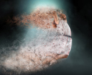 Fototapeta premium Soccer player with ball in action outdoors