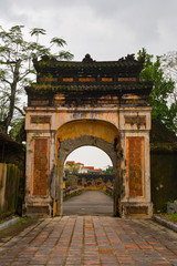 Fototapeta na wymiar A gate in the Imperial City, Hue, Vietnam 