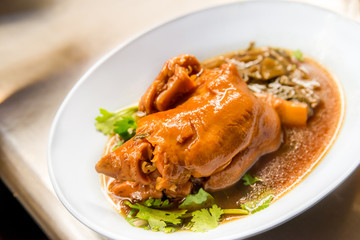Stewed pork legs in Thai when we call 