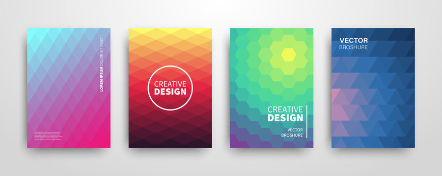 Modern summer futuristic abstract geometric covers set