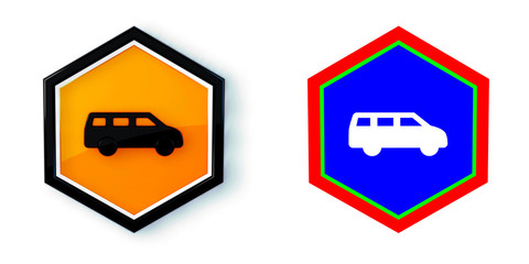 Ikona sześciobok 3D sześciokąt © vempireart