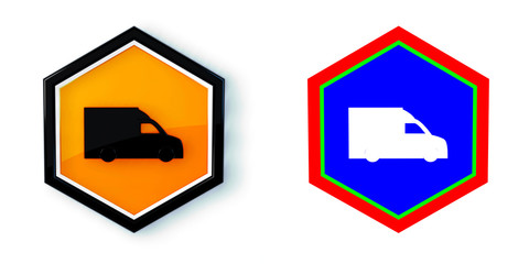 Ikona sześciobok 3D sześciokąt © vempireart