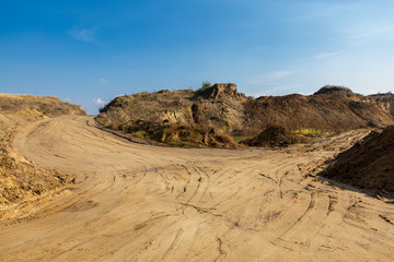 Fototapeta na wymiar lifeless sands, beautiful sand texture excavations