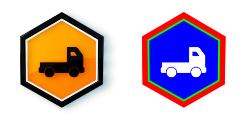 Ikona sześciobok 3D sześciokąt © vempireart