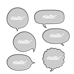 Trendy speech bubbles set in flat design with messages vector illustration
