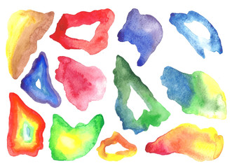 Watercolor collection of blots of spots
