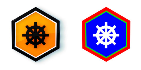 Ikona sześciobok 3D sześciokąt