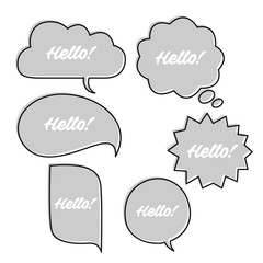 Trendy speech bubbles set in flat design with messages vector illustration

