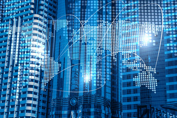 International business partnership. Mixed media