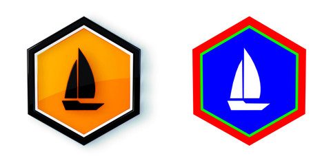 Ikona sześciobok 3D sześciokąt © vempireart