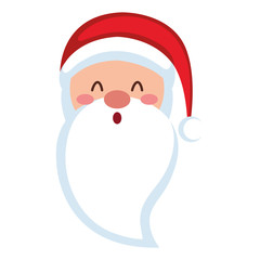 cute santa claus head comic character