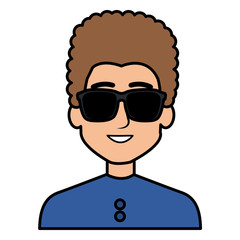 young man with sunglasses character