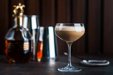 Cocktail of bourbon, cinnamon and cream