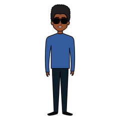 young man with sunglasses character