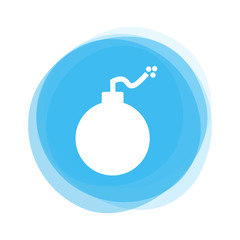 Weiße Bombe auf hellblauem Button