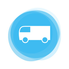 Weißer Lieferwagen auf hellblauem Button