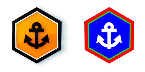 Ikona sześciobok 3D sześciokąt © vempireart