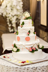 wedding festive multi-storey cake in white tone