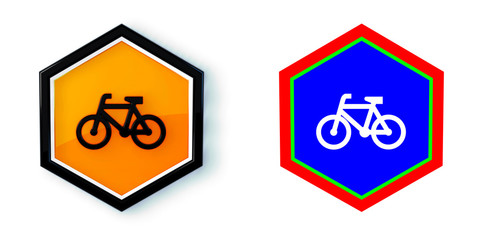 Ikona sześciobok 3D sześciokąt © vempireart