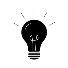 Light Bulb line icon vector. Idea sign, solution, thinking concept. Lighting Electric lamp. Electricity, shine. Trendy Flat style for graphic design, Web site