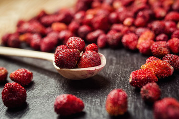 background from freshly harvested strawberries