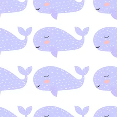 Tuinposter Seamless pattern. Whale. Magic. Cute. children's adventure. Logo. Print. Card. Scandinavian style. For your design. © dasha122007