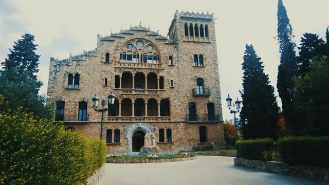 Entrance to Sanctuary of Santo Cristo in Pla de San Agustin de Igualada, Spain
