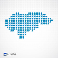 Fototapeta na wymiar Honduras map and flag icon