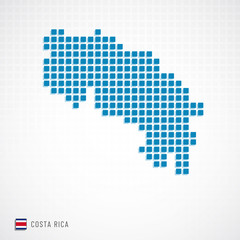 Fototapeta na wymiar Costa Rica map and flag icon